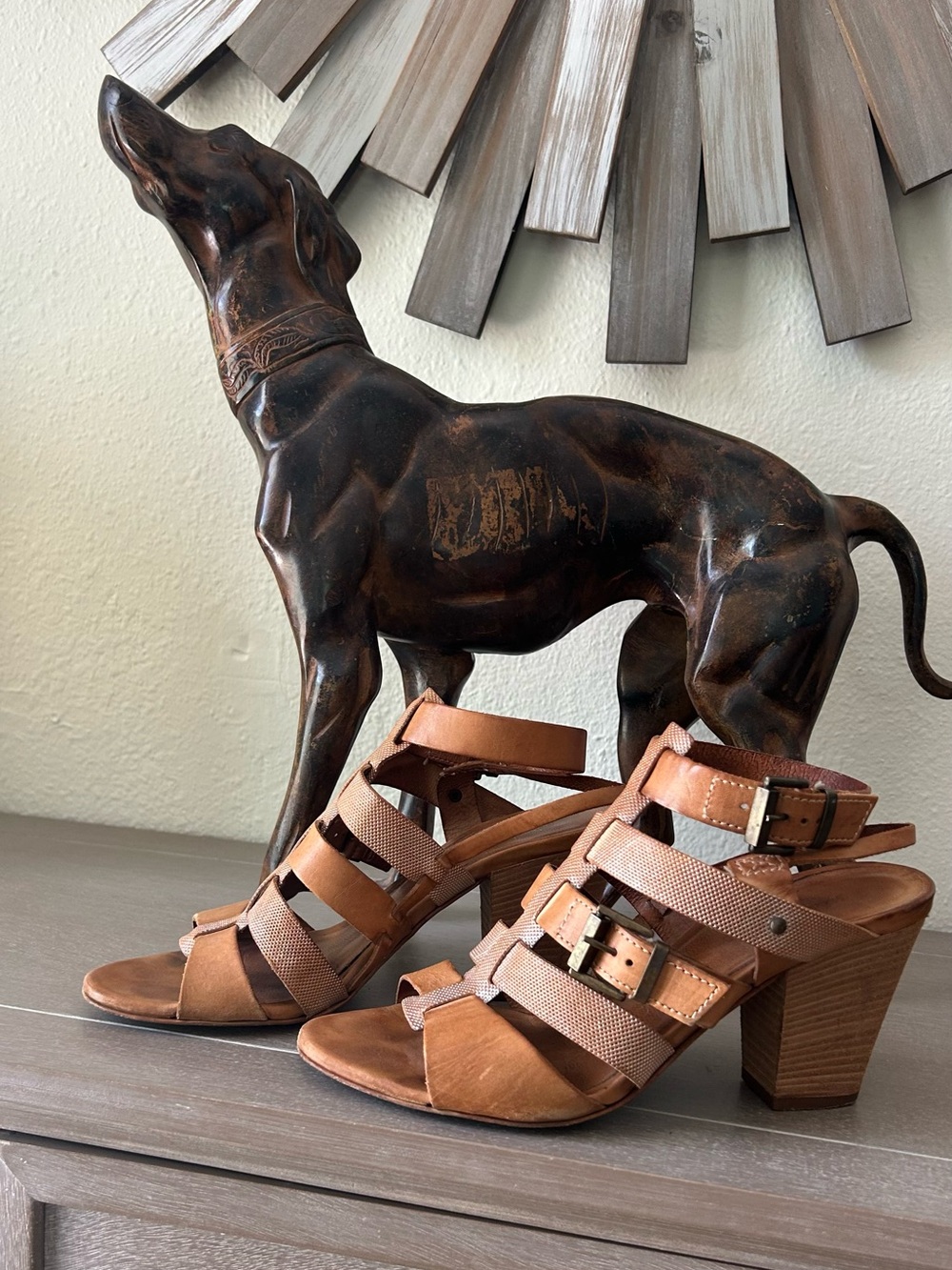 Sundance Strappy Bohemian Heeled Sandal size 39 (8.5)